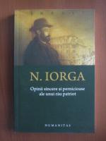 Nicolae Iorga - Opinii sincere si pernicioase ale unui rau patriot