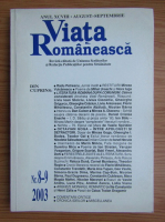 Revista Viata Romaneasca, anul XCVIII, nr. 8-9, august-septembrie, 2003
