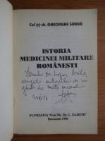 Gheorghe Sanda - Istoria medicinei militare romanesti (cu autograful autorului)