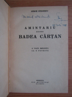 Stroe Stroescu - Amintariu despre Badea Cartan (cu autograful autorului, 1936)