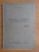 Ioana Lipovanu - Egalitate si contract. Studiu de drept civil comparat (1946)