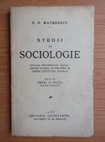 N. N. Matheescu - Studii de sociologie (1933)