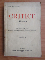 Titu Maiorescu - Critice (volumul 2, 1928)