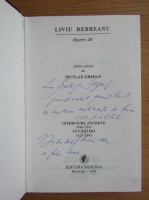 Niculae Gheran - Liviu Rebreanu, opere (cu autograful si dedicatia lui Niculae Gheran, volumul 20)