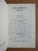 Liviu Rebreanu - Opere (volumul 16, cu autograful si dedicatia lui Niculae Gheran)