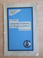 Scarlat Demetrescu - Cercetari in domeniul metapsihic si spiritist (1933)