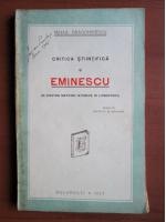 Mihail Dragomirescu - Critica stiintifica si Eminescu (1925)