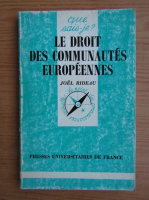 Joel Rideau - Le droit des communautes europeennes
