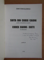 Dan Voiculescu - Suita din codex Caioni, pentru orchestra de coarde (cu autograful autorului)