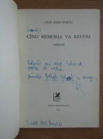Liviu Ioan Stoiciu - Cand memoria va reveni (cu autograful si dedicatia autorului pentru Balogh Jozsef)
