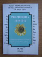 Revista Pro Memoria, nr. 1, martie 2008