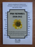 Revista Pro Memoria, nr. 1, martie 2009