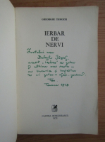 Gheorghe Tomozei - Ierbar de nervi (cu autograful si dedicatia autorului pentru Balogh Jozsef)