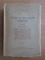 I. E. Toroutiu - Studii si documente literare (volumul 3, 1932)