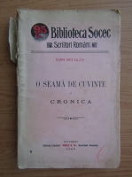 Ioan Neculce - O seama de cuvinte. Cronica (1909)