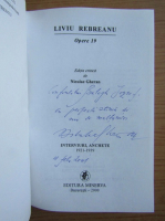 Liviu Rebreanu - Opere (cu dedicatia si autograful lui Nicolae Gheran pentru Balogh Jozsef, volumul 19)