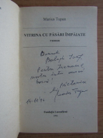 Marius Tupan - Vitrina cu pasari impaiate (cu autograful si dedicatia autorului pentru Balogh Jozsef)