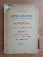 N. I. Barbu - Sintaxa limbii latine dupa metoda istorico-stilistica (1947)