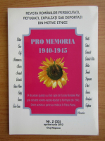 Revista Pro Memoria, nr. 2 (33), aprilie-iunie 2012