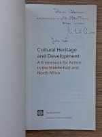 Anticariat: Cultural Heritage and Development. A framework for action in the Middle East and North Africa (cu autograful lui Mihail Cernea)