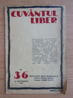 Revista Cuvantul Liber, nr. 36, septembrie 1924