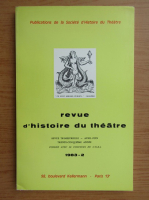 Revue d'histoire du theatre, nr. 2, 1983