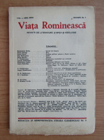 Revista Viata Romaneasca, anul XXVIII, nr. 1, ianuarie 1936