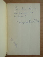 Therese de Saint Phalle - La chandelle (cu autograful si dedicatia autoarei pentru Sergiu Verona)