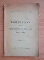 Dare de seama despre administratia din anii 1923-1928 (1929)