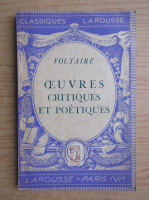 Voltaire - Oeuvres critiques et poetiques (1936)