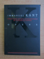 Immanuel Kant - Observatii asupra sentimentului de frumos si sublim