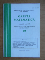 Gazeta matematica, anul CV, nr. 10, 2000