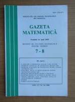Gazeta matematica, anul CV, nr. 7-8, 2000