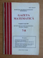 Gazeta matematica, anul CVI, nr. 7-8, 2001