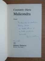 Constantin Olariu - Malicondra (cu autograful si dedicatia autorului pentru Balogh Jozsef)