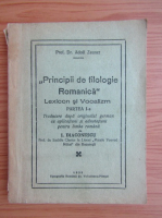 Adolf Zauner - Principii de filologie romanica (volumul 1, 1935)