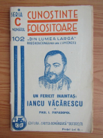 Paul I. Papadopol - Un fericit inaintas. Iancu Vacarescu (1939)