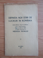 Definitia noii stari de lucruri in Romania (1939)