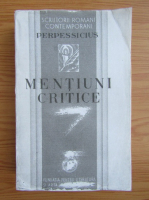 Perpessicius - Mentiuni critice (1934, volumul 2)