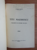 George Juvaru - Titu Maiorescu (1939, cu autograful autorului)