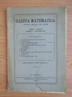 Gazeta matematica, anul XXXIX, nr. 1, septembrie 1933