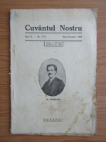 Revista Cuvantul nostru, anul X, nr. 7-10, septembrie-decembrie 1939