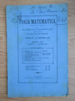 Revista Foaia matematica, anul III, nr. 1, ianuarie 1926
