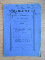 Revista Foaia matematica, anul III, nr. 10, octombrie 1926