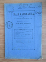 Revista Foaia matematica, anul III, nr. 4, aprilie 1926