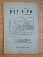 Revista Pozitiva, anul I, nr. 1, 10 septembrie 1940