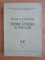 Studii si cercetari de istorie literara si folclor, anul VIII, nr. 1-2, 1959