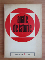 Revista Anale de istorie, anul XXIII, nr. 1, 1977