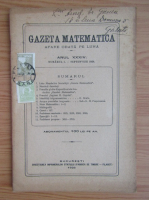 Revista Gazeta Matematica, anul XXXIV, nr. 1, septembrie 1928