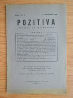 Revista Pozitiva, anul I, nr. 3, 10 noiembrie 1940